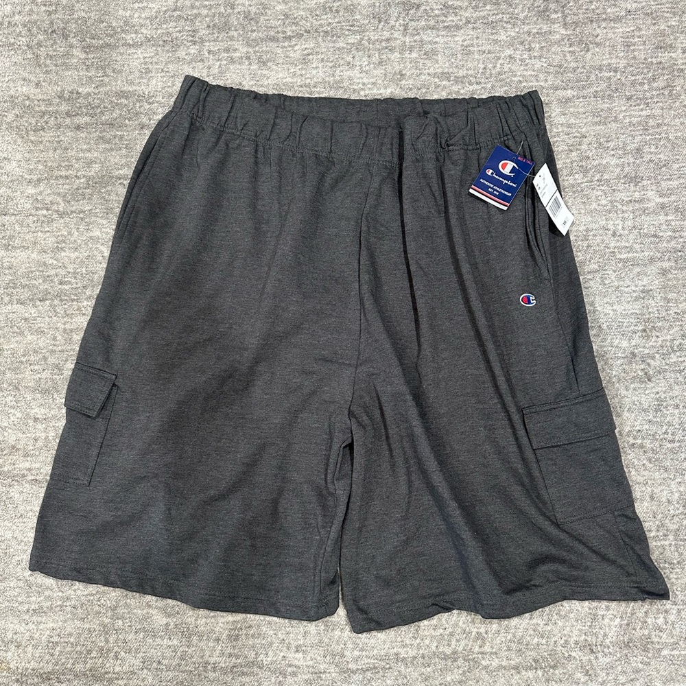 Champion Gray Cargo Shorts Elastic Waistband